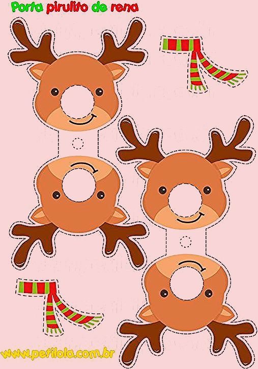 Шаблон оленя для Чупа чупса