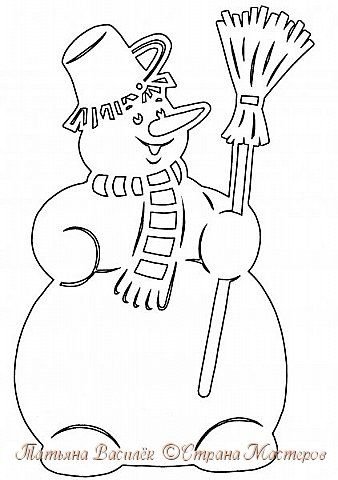 Снеговики на окна трафареты