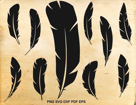 Перо вороны трафарет