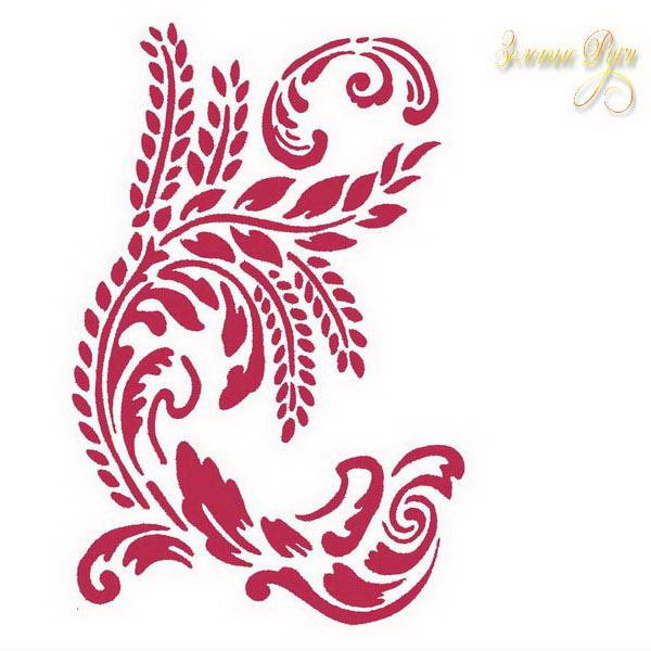 Роспись печи трафарет