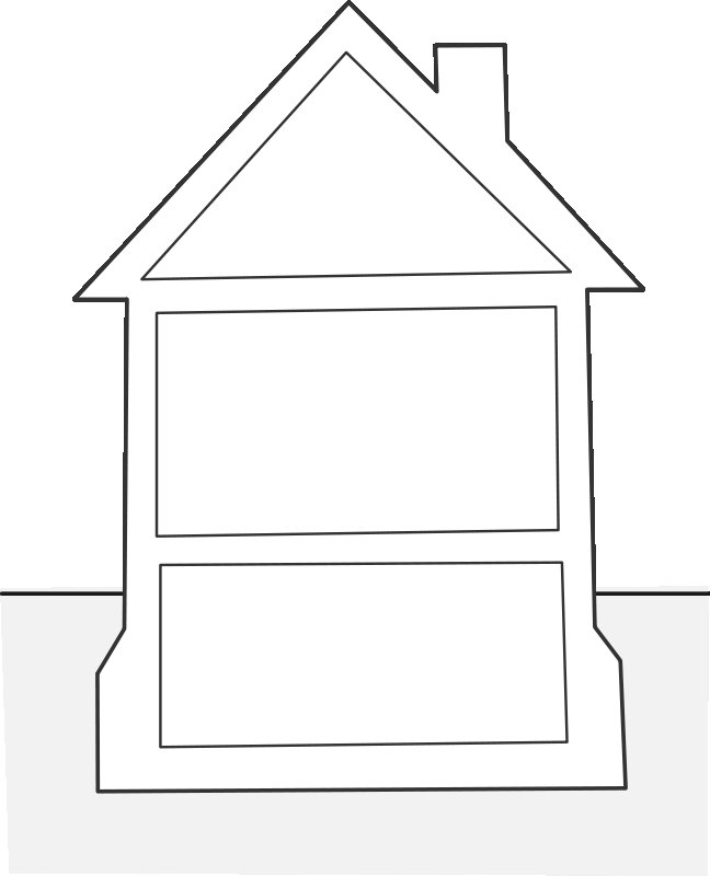 Раскраска. Домики