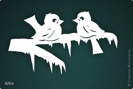 Новогодние украшения на окна птицы