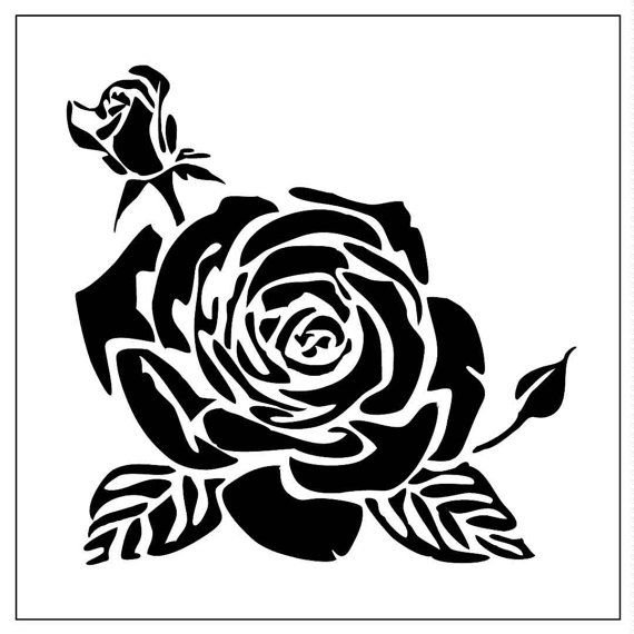 Трафаретная роза