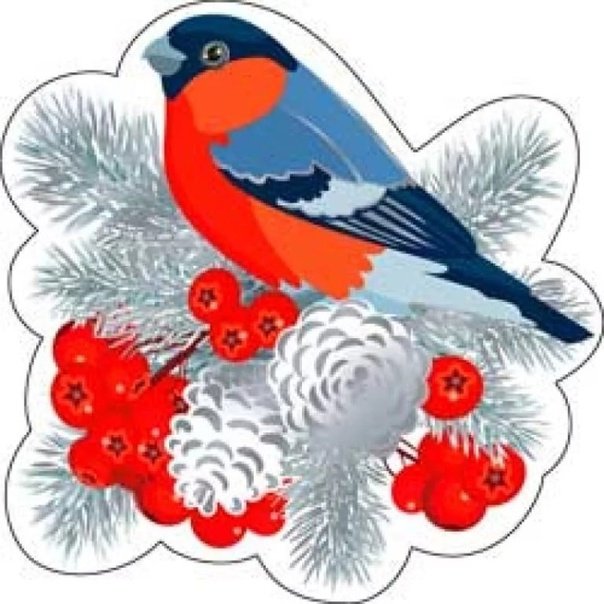 Украшение окон Снегири