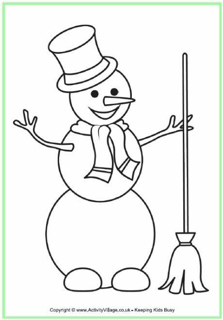 Снеговик раскраска для детей