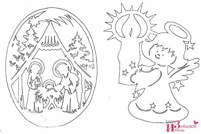 Новогодние вырезалки на окна