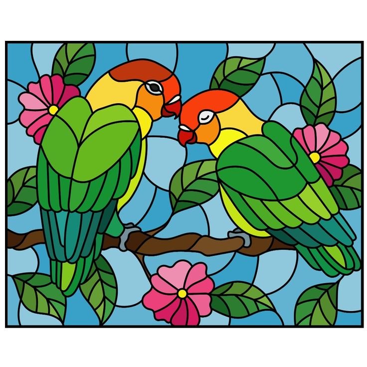 Витраж птичка