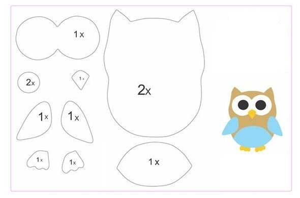 Выкройка Совушки из фетра