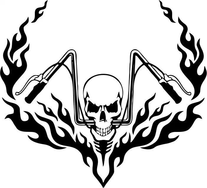 Наклейки на мотоцикл черепа