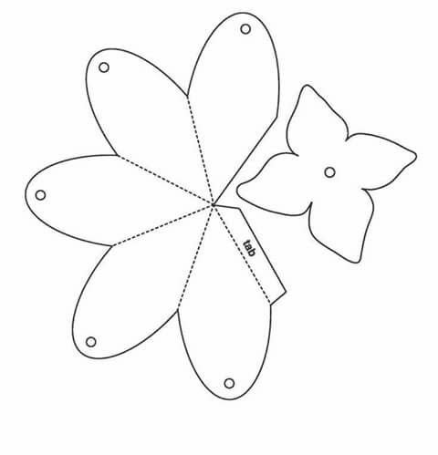 Объемные цветы трафарет