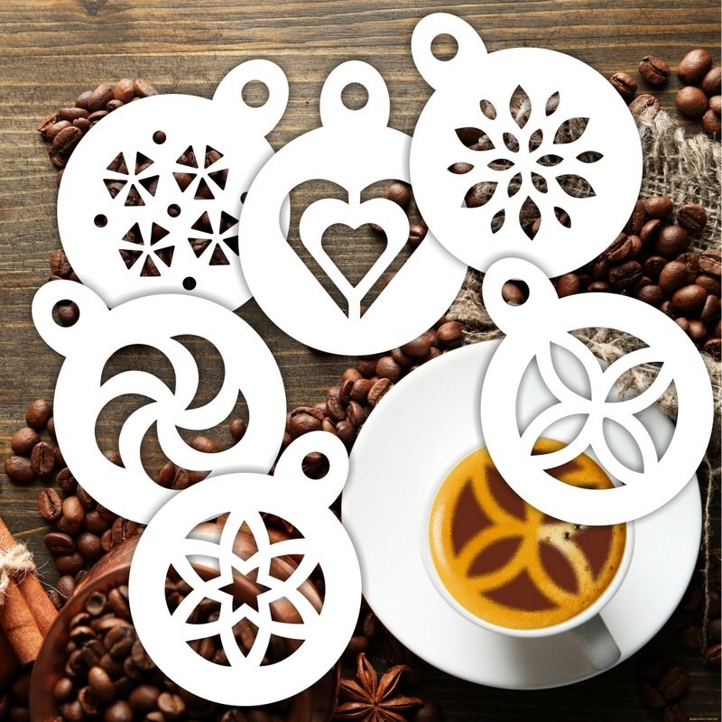 Рисунки на кофе трафареты