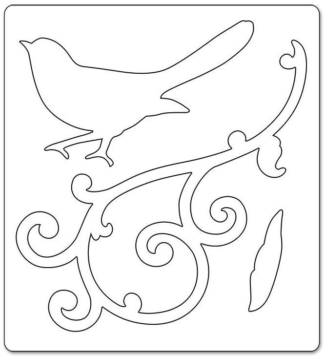 Трафарет птички для вырезания