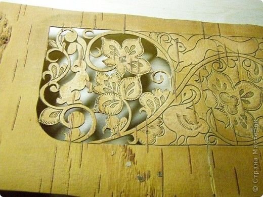 Прорезная резьба на бересте