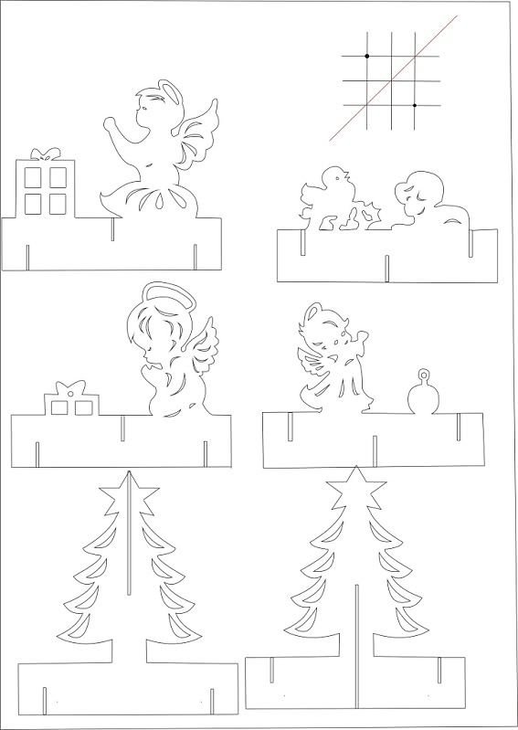 Трафареты для объемных открыток