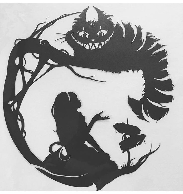 Алиса в стране чудес силует