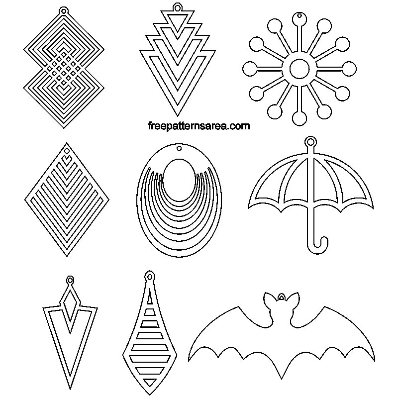 Трафареты серьги