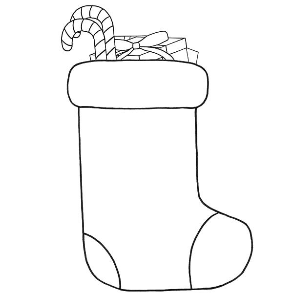 Новогодний носок раскраска