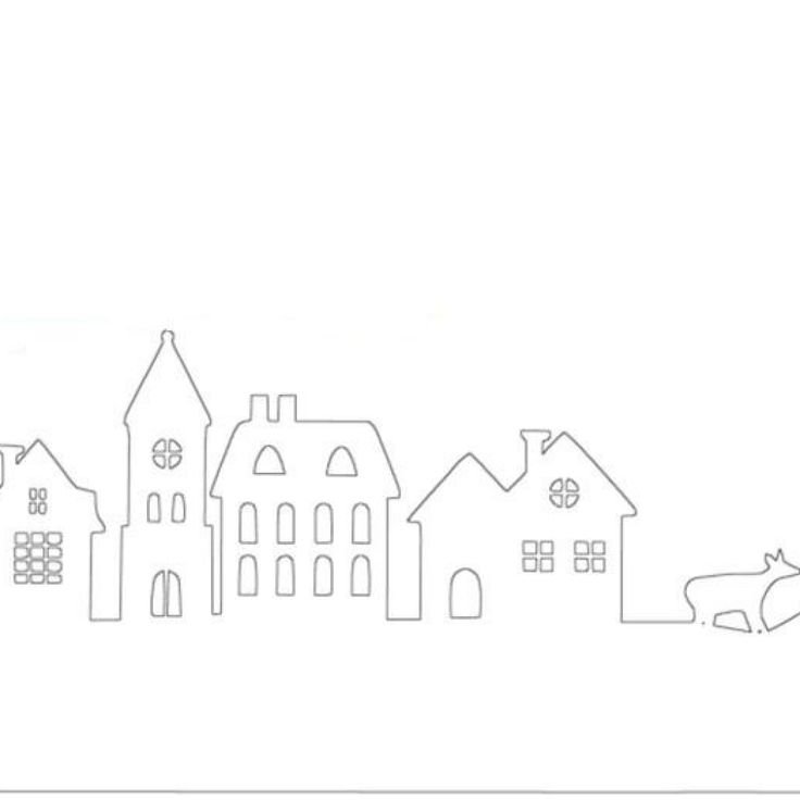 Трафареты на окна домики