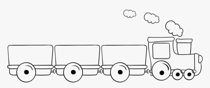 Раскраска паровоз с вагончиками