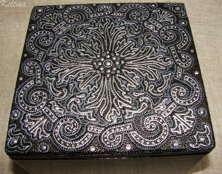 Точечная роспись шкатулки