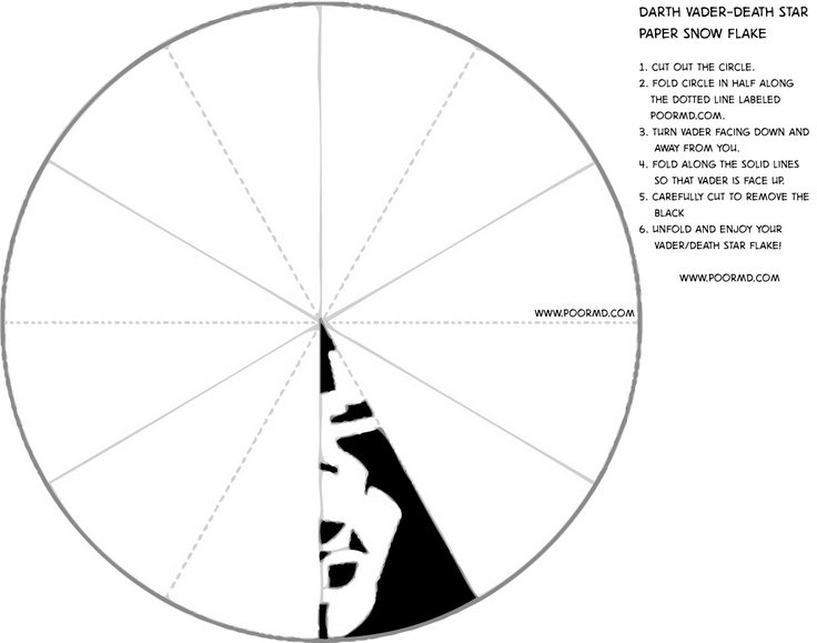 Снежинка Звездные войны трафарет