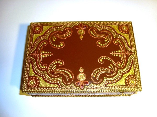 Точечная роспись шкатулки