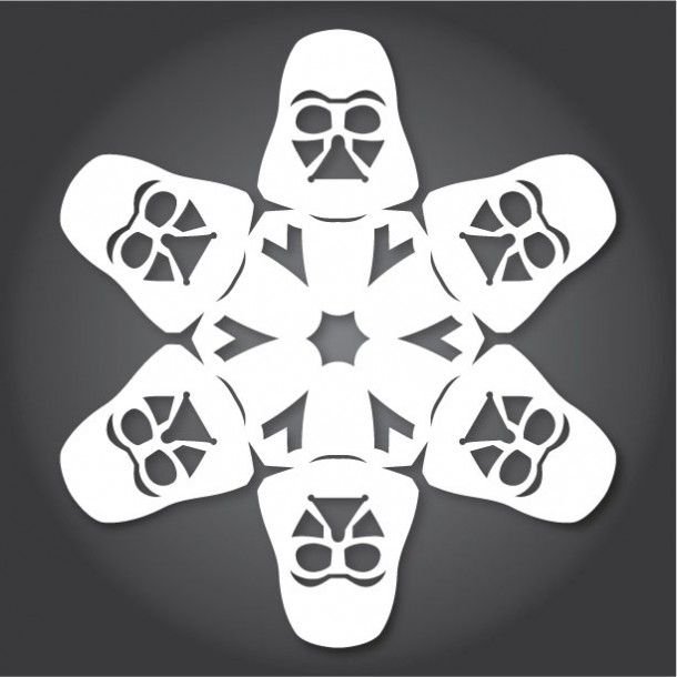 Снежинка Дарт Вейдер трафарет