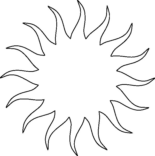 Трафарет солнца для вырезания