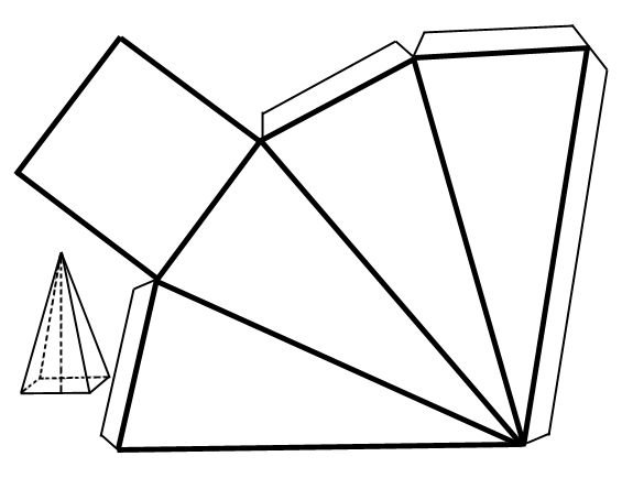 Развертка четырехугольной пирамиды