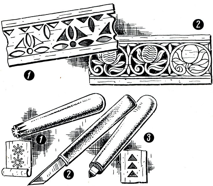 Узоры для резьбы по бересте