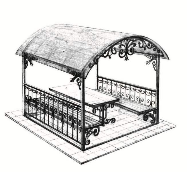 Беседка карандашом