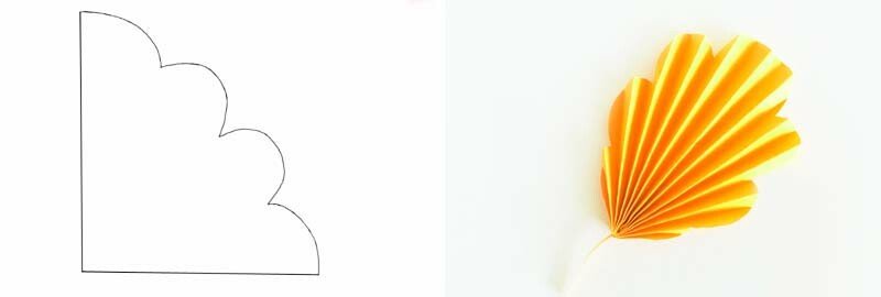 Листочки из бумаги гармошкой