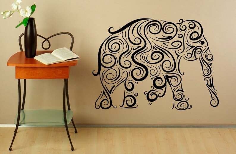 Слон на стену металлический