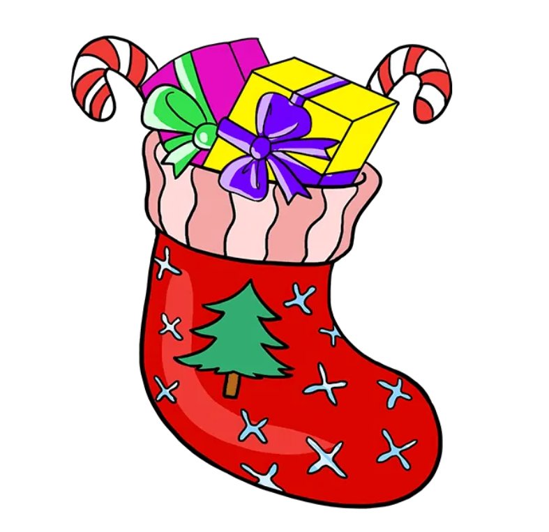 Новогодние носки печать