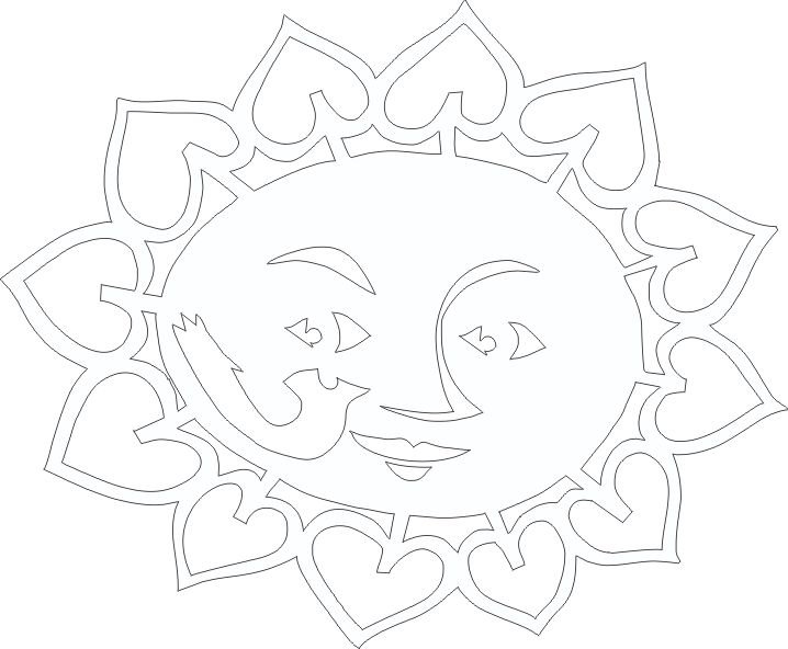 Трафарет солнца для вырезания