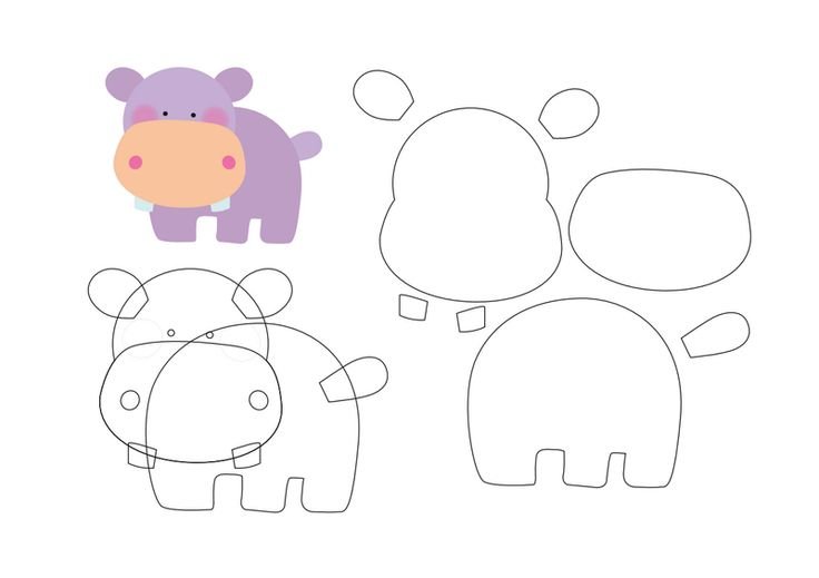 Аппликация из фетра животные