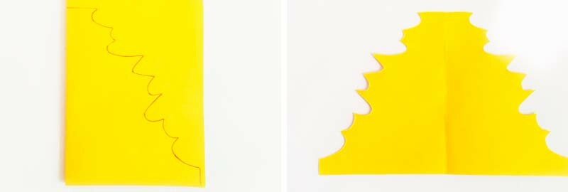 Лист клена из бумаги сложенной гармошкой