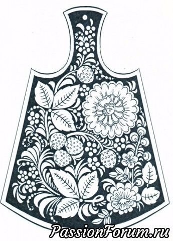 Хохломская роспись на доске