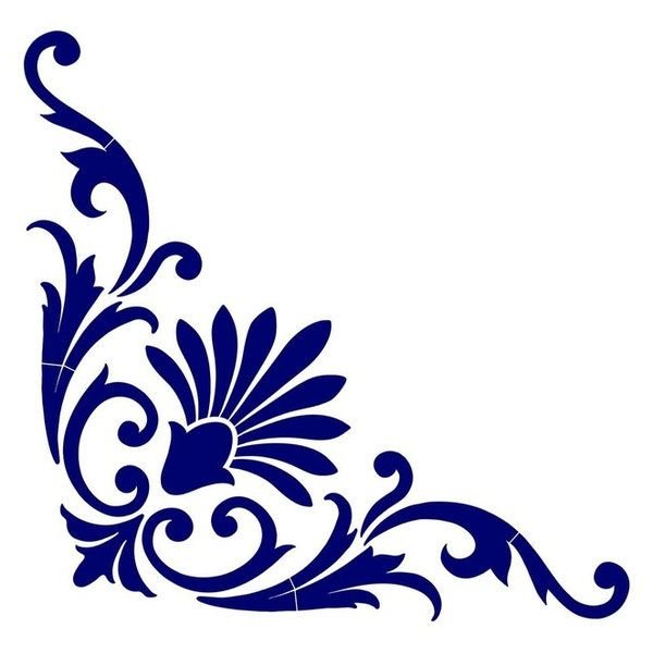 Гжель трафарет