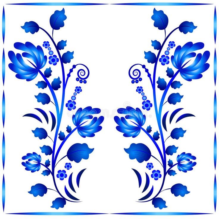 Трафареты для росписи стен Гжель