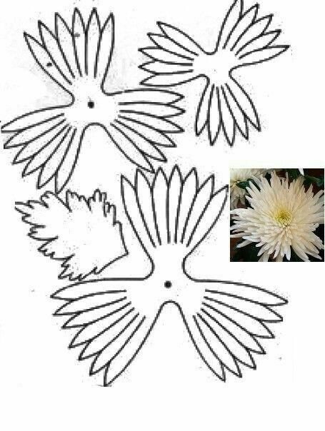 Макет хризантемы из фоамирана