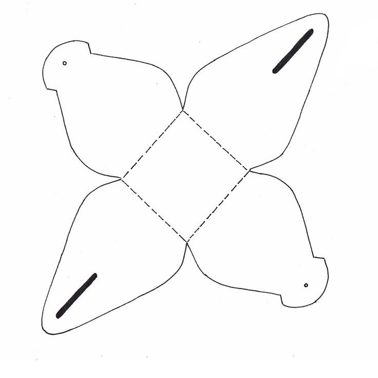 Шаблон бонбоньерки коробочки