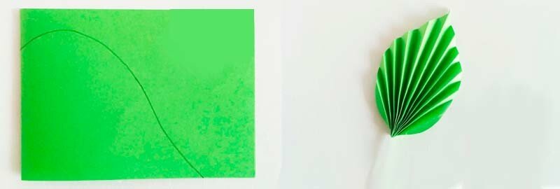 Листик из бумаги гармошкой