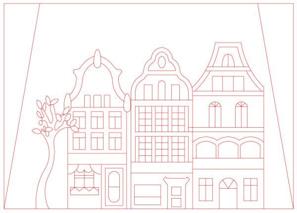 Голландские домики трафарет