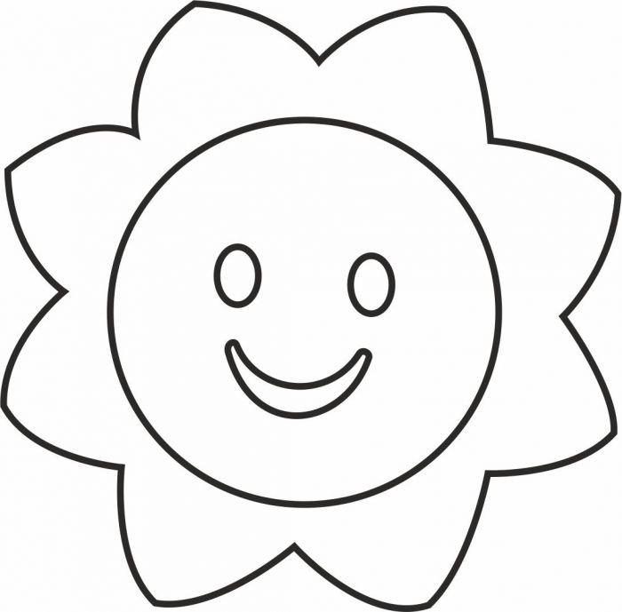 Солнышко трафарет для аппликации