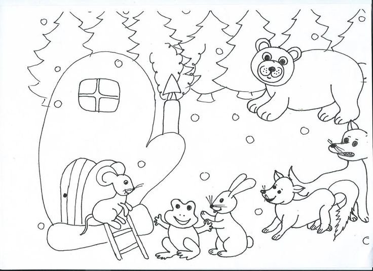 Сказка рукавичка раскраска