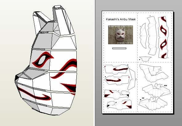 Паперкрафт маска Анбу