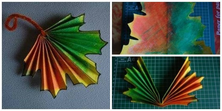 Объемные листья из бумаги