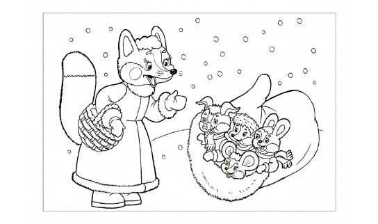 Раскраска казка рукавичка