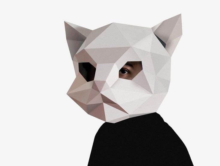 Маски полигональные 3d волк